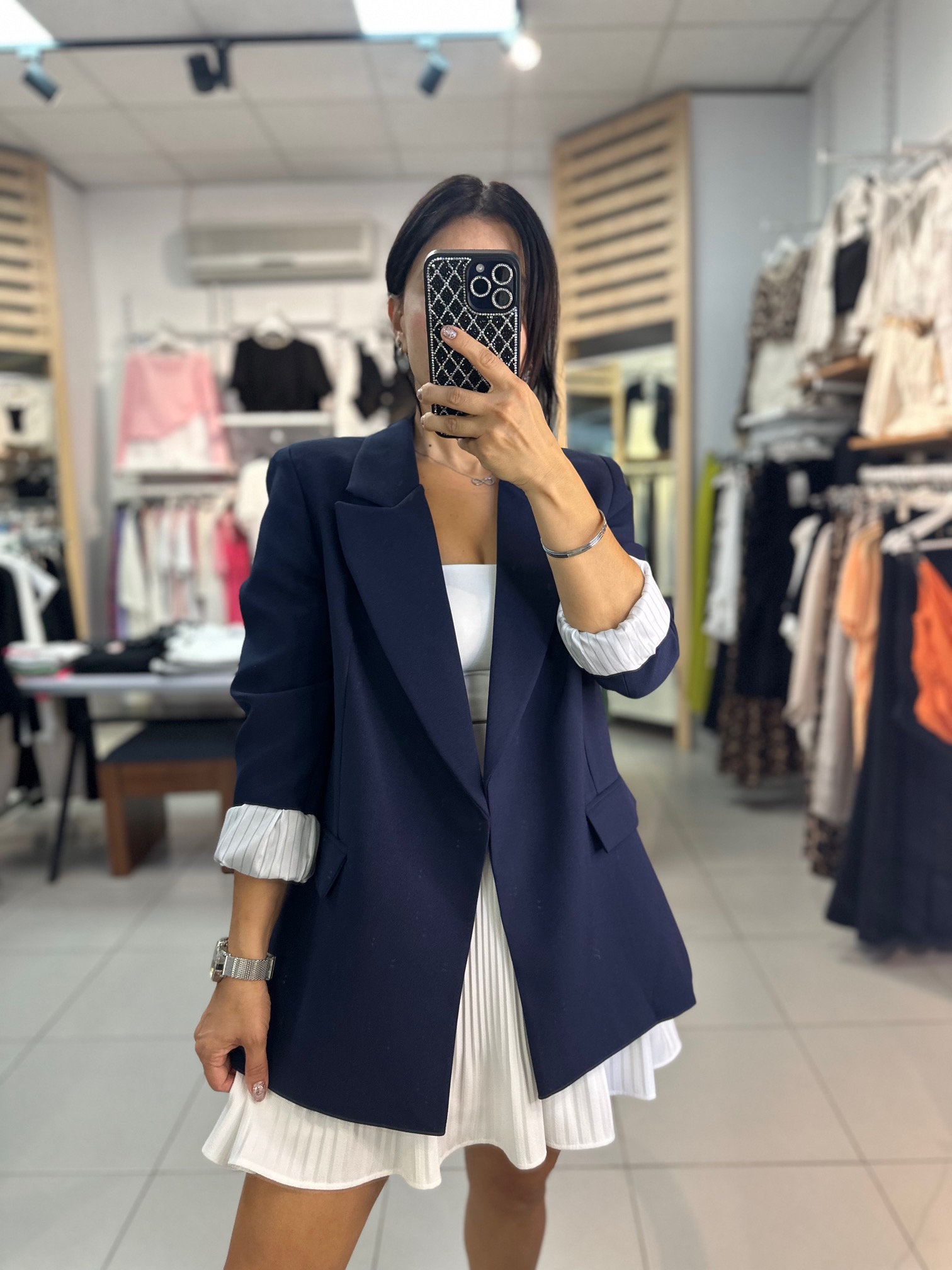 Lacivert Oversize Blazer Ceket