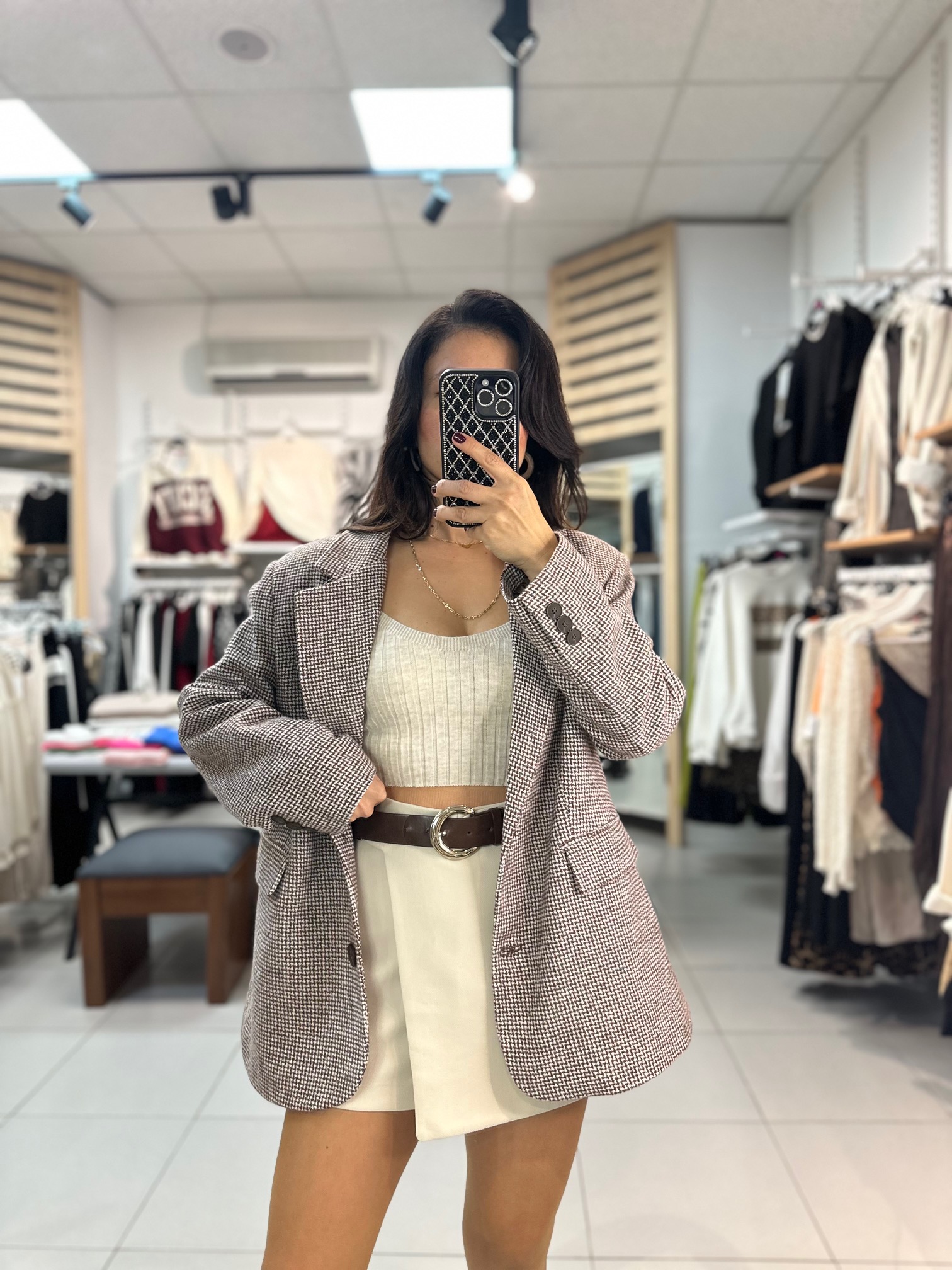 Pötikareli Oversize Blazer Ceket