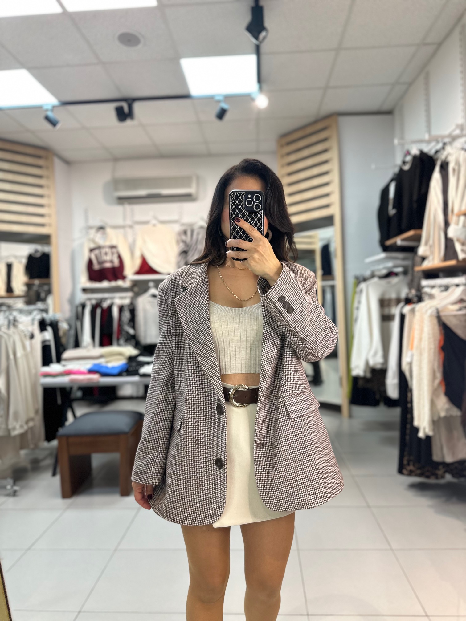 Pötikareli Oversize Blazer Ceket