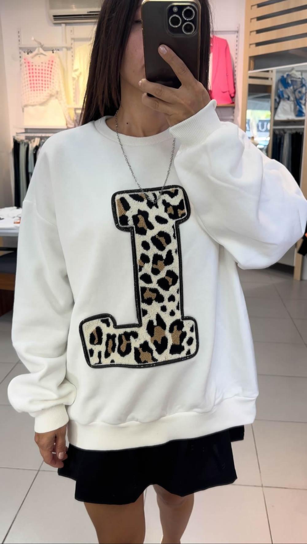 Leopar Detay Sweat